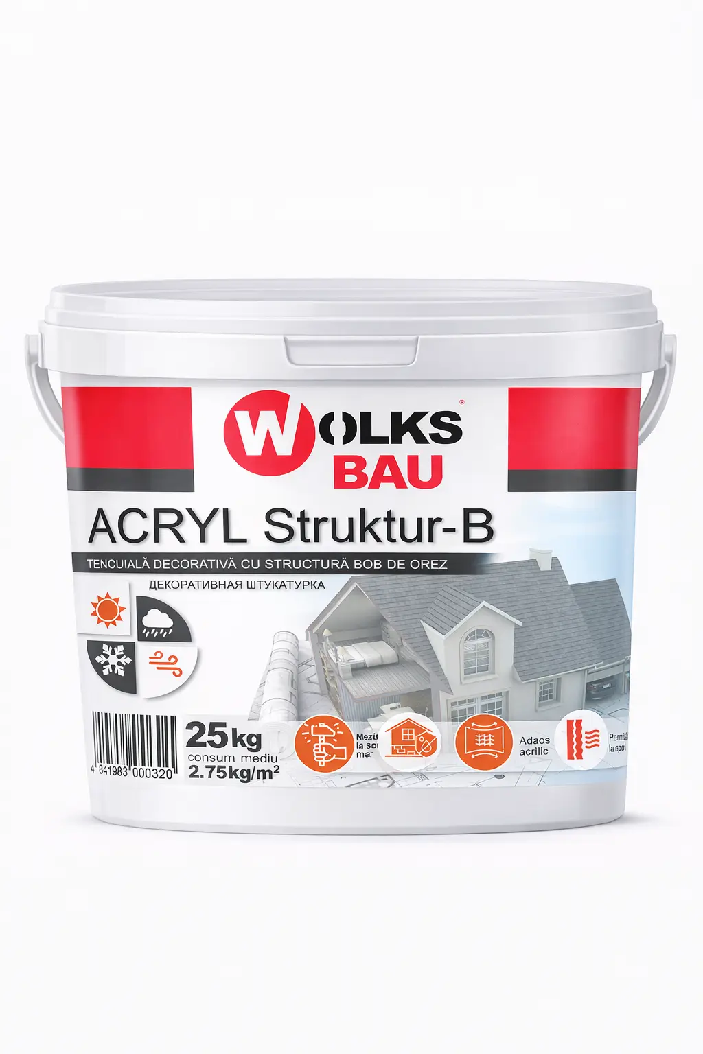 WOLKS BAU ACRYL STRUCKTUR-B, 25kg
